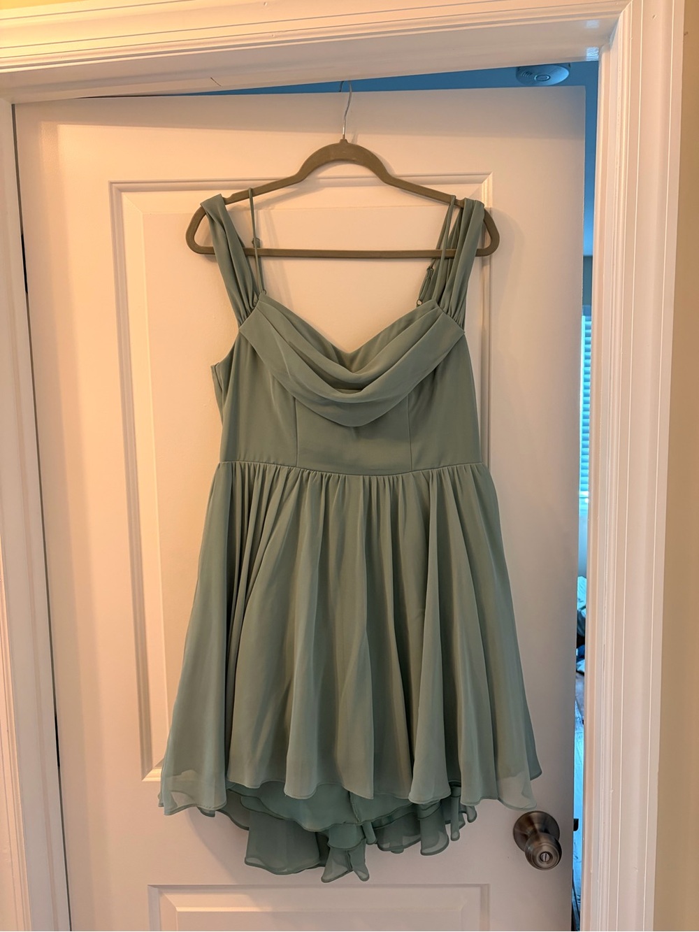 City Studio Sage Green Chiffon High-Low Dress